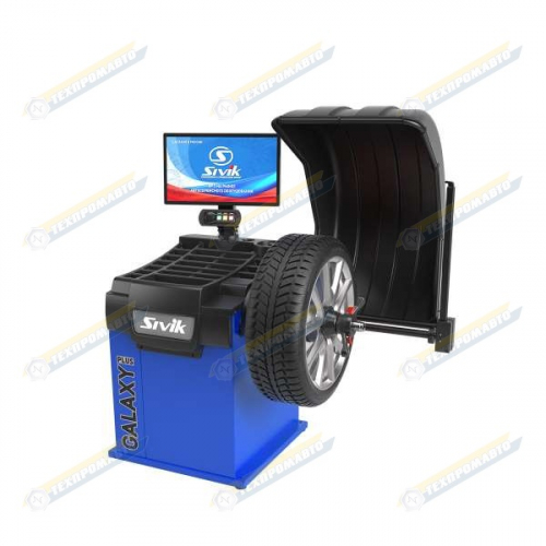 СБМП-60-3DL GALAXY Plus Стенд баланс-ный, LCD монитор синий, новый дизайн, ролик диагностики биения